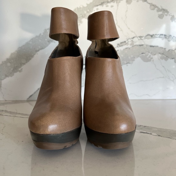 BCBGMaxAzria Runway Leather Cut-out Wedge Booties - Picture 8 of 8